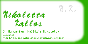 nikoletta kallos business card